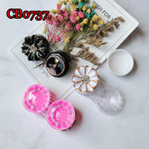 מחסנית יוקרתית לאחסון עדשות מגע בעיצוב בחורה יהלום ופרח